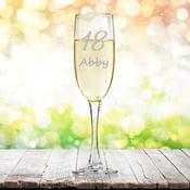 Personalised Fine Glass Champagne Flute for Birthday image