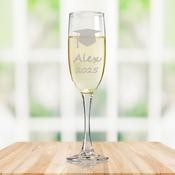 Personalised Fine Glass Champagne Flute for Graduation image