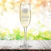 Personalised Fine Glass Champagne Flute for Graduation image