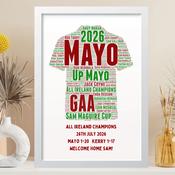 Personalised GAA Framed Print - Mayo All-Ireland Champions