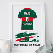 Personalised GAA Framed Print - Mayo All-Ireland Champions with Landmarks