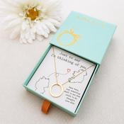 Personalised Gift Card &amp; Gold Necklace in Jewellery Box - Just to Say, I'm Thinking of You - Country Maps