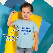 Personalised Kids T-shirt for Birthdays or Events - Upload Your Own Text image