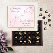 Personalised Box of Lily O’Brien’s Chocolates - Just to Say, I Miss You - Country Maps - Long Distance Relationship