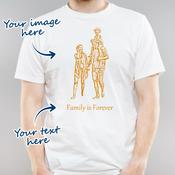 Personalised Men's Adult T-shirt for Any Occasion with Portrait Sketch Effect - Upload Your Own Image &amp; Text image