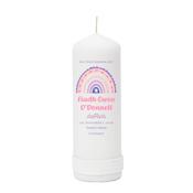Personalised Naming Day Candle for Girls - Rainbow