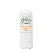 Personalised Naming Day Candle for Boys - Rainbow
