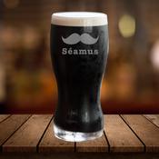 Personalised Pint Glass with Moustache &amp; Name image