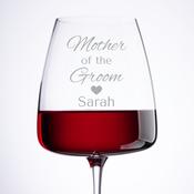 Personalised Red Wine Glass for Mother of the Bride / Mother of the Groom image