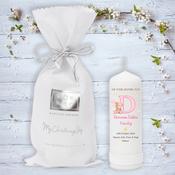 Personalised Naming Day Candle for Girls - Initial with Teddy