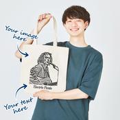 Personalised Tote Bag for Any Occasion with Portrait Sketch Effect - Upload Your Own Image &amp; Text