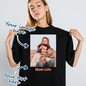 Personalised Women's Adult T-shirt for Any Occasion with Caricature Cartoon Effect - Upload Your Own Image &amp; Text image