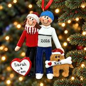 Personalised Christmas Ornament - Couple with Dog image