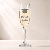 Personalised Fine Glass Champagne Flute for Graduation image