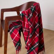 Personalised Throw by Foxford - Ashford Red &amp; Green Check IRISH LUXURY