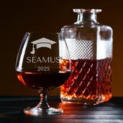 Personalised Graduation Brandy Glass for Men - TIPPERARY CRYSTAL - Eternity Crystal Brandy Glass