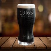 Personalised Birthday Pint Glass - Year &amp; Name