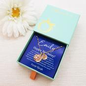 Personalised Zodiac Gift Card &amp; Gold Necklace in Jewellery Box - Star Sign