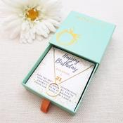 Personalised Birthday Photo Gift Card &amp; Gold Necklace in Jewellery Box - Age