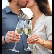 Personalised Champagne Flutes Set of 2 Fine Glass in WowWee Gift Box image