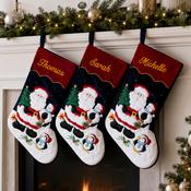 Personalised Large Christmas Stocking - Velvet with Tassel 22" long image