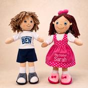 Personalised Rag Doll Brother &amp; Sister Set - Big &amp; Little image