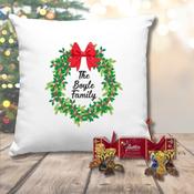 Personalised Christmas Gift Set - Festive Cushion &amp; Butler's Christmas Cracker