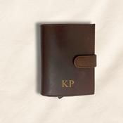 Personalised Brown Leather Pop-Up Wallet