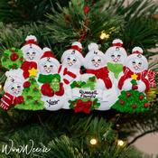 Personalised Christmas Ornament - Snow Family 7 People
