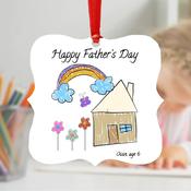 Personalised Father's Day Ornament - Customised with your Little One's Artwork! image