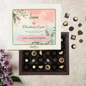 Personalised Box of Lily O'Brien's Chocolates - Thinking of You Pink