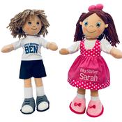 Personalised Rag Doll Brother &amp; Sister Set - Big &amp; Little