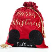 Personalised Luxury Velvet Santa Sack - Mickey Mouse