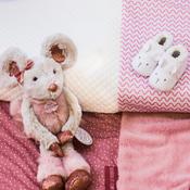 Personalised Signature DouDou Gift Set for Girls- Patchwork Quilt, Plush Toy &amp; Suede Shoes