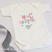 Personalised My First Christmas Baby Vest - Tiny Bird