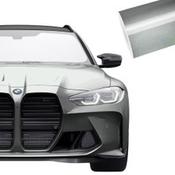 SAMPLE of Super Gloss Metallic Liquid Silver Vinyl Wrap SGM-LS51