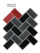 SAMPLE of Onyx Black Herringbone Peel &amp; Stick Composite Wall Tiles - - OBHT61