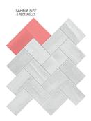 SAMPLE of Silver Concrete Herringbone Peel &amp; Stick Composite Wall Tiles - - SCHT91