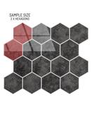 SAMPLE of Slate Black Hexagon - Peel &amp; Stick Composite Wall Tiles (2 x Hex Tiles) - SBHT03