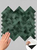 Emerald Metal Herringbone Peel &amp; Stick Composite Wall Tiles - (31.8 x 28.3cm) image