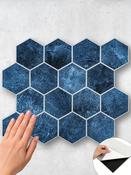 Marine Blue Hexagon - Peel &amp; Stick Composite Wall Tiles (29.2 x 25.4cm) image