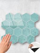 Sage Green Hexagon - Peel &amp; Stick Composite Wall Tiles (29.2 x 25.4cm)