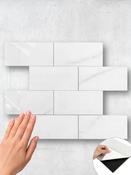 Large Calacatta Marble Subway Peel &amp; Stick Composite Wall Tiles (30.5cm x 30.5cm)
