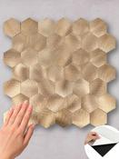 Brass Metal Hexagon - Peel &amp; Stick Composite Wall Tiles (29 x 28.8cm) image