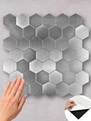 Aluminium Metal Hexagon - Peel &amp; Stick Composite Wall Tiles (29 x 28.8cm) image