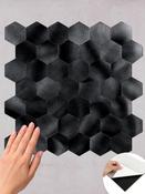 Black Metal Hexagon - Peel &amp; Stick Composite Wall Tiles (29 x 28.8cm) image