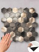 Metal Mix Hexagon - Peel &amp; Stick Composite Wall Tiles (29 x 28.8cm) image