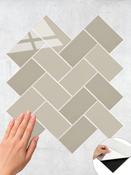 Greige Herringbone Peel &amp; Stick Composite Wall Tiles - (27.2 x 24cm)