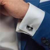 Cufflinks with Black Stone - Newbridge Silverware - Wrights of Howth image