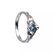 Boru Jewellery December Birthstone Claddagh Ring – Blue Topaz - Wrights of Howth image
